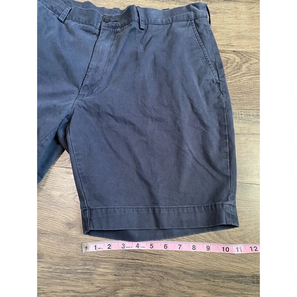 EUC‎ Mens Polo Ralph Lauren blue flat front chino shorts 100% cotton size 40